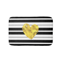 Goldherz, Schwarzweiss-Streifen Badematte