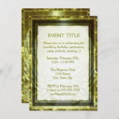 Goldherz-und -engels-Flügel Einladung (Vorne/Hinten)