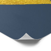 Goldherz und Personalisierte Navy Poster (Ecke)