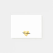 Goldherz und personalisierte Posten-it® Post-it Klebezettel (Vorderseite)