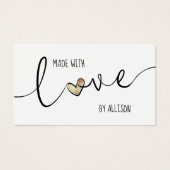 Goldherz und Typografie mit Liebe-Geschenkmarke (Vorderseite)