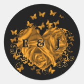 Goldherz-Wirbel Runder Aufkleber (Vorderseite)