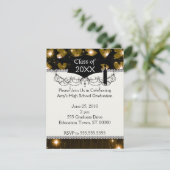 Goldherzen-Abschluss Einladung (Stehend Vorderseite)