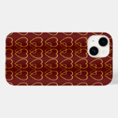Goldherzen auf Maronen Case-Mate iPhone Hülle (Rückseite (Horizontal))