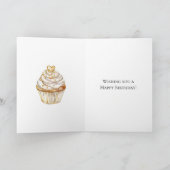 Goldherzen-Cupcake-Geburtstag Karte (Innenseite)