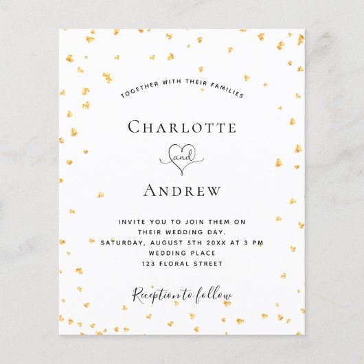 Goldherzen des Haushalts - Einladung zur weißen Ho (Vorderseite)