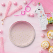 Goldherzen erröten rosa Ombre Pappteller (Party)