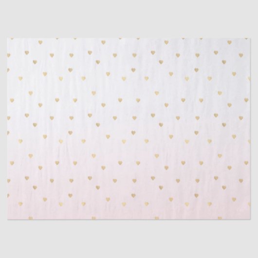 Goldherzen erröten rosa Ombre Seidenpapier (Vorderseite)