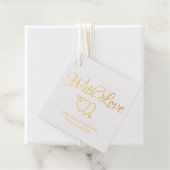 Goldherzen für kundenspezifische Skripte Hochzeits Geschenkanhänger (Mit Box)