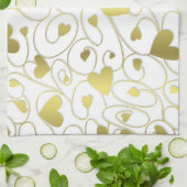 Goldherzen Geschirrtuch (Gefaltet)