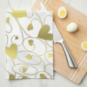 Goldherzen Geschirrtuch (Viertel Falte)