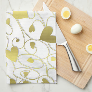 Goldherzen Geschirrtuch