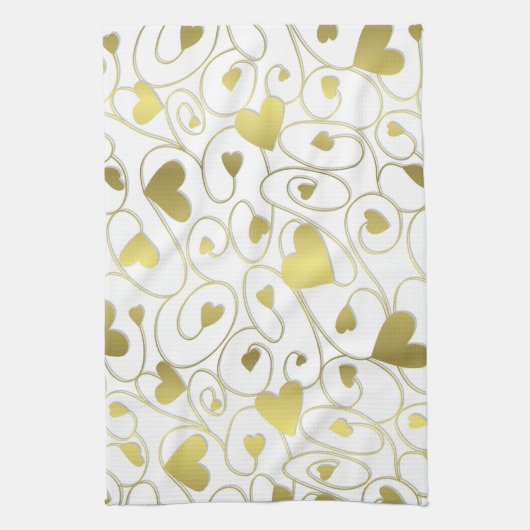 Goldherzen Geschirrtuch (Vertikal)