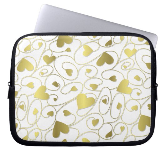 Goldherzen Laptopschutzhülle (Vorderseite)