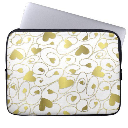 Goldherzen Laptopschutzhülle (Vorderseite)