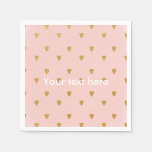 Goldherzen & rosa Mädchen Geburtstagsparty Serviet Serviette