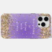 Goldherzen Sparkle Lila Glitzer Zitat Case-Mate iPhone Hülle (Rückseite (Horizontal))