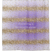 Goldherzen Sparkle Lila Glitzer Zitat Duschvorhang (Vorderseite)