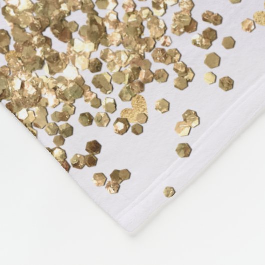 Goldherzen Sparkle Lila Glitzer Zitat Fleecedecke (Ecke)
