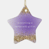 Goldherzen Sparkle Lila Glitzer Zitat Keramik Ornament (Rechts)