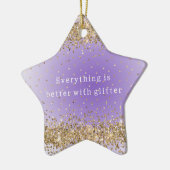 Goldherzen Sparkle Lila Glitzer Zitat Keramik Ornament (Links)
