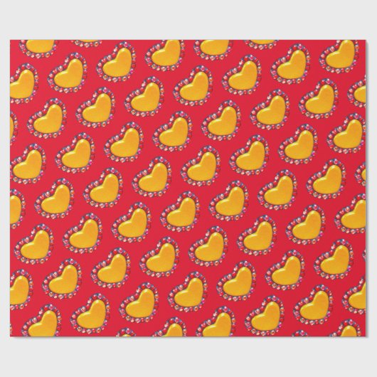 Goldherzen Thunder_Cove Geschenkpapier (Flach)