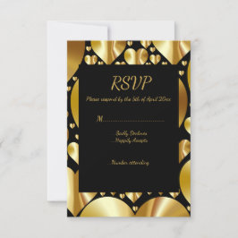 Goldherzen uAwg Response Card Hochzeitsfeier RSVP Karte