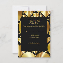 Goldherzen uAwg Response Card Hochzeitsfeier RSVP Karte