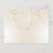 Goldherzen und Schneeflocken Save the Date Ankündigungspostkarte (Rückseite)