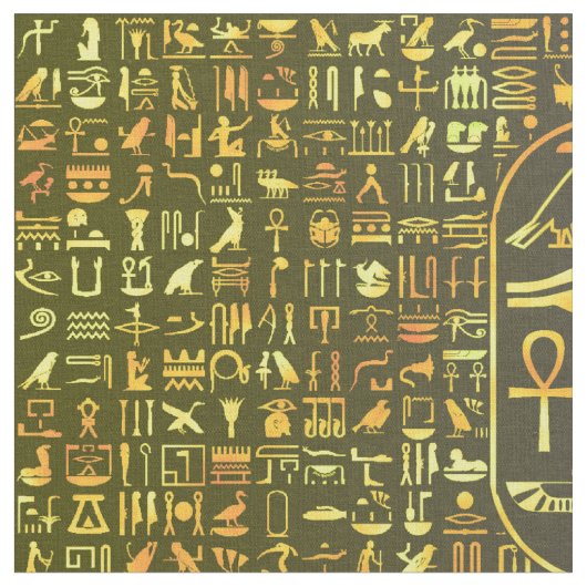 Goldhieroglyphen Stoff (Nahaufnahme)