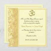 Goldhindu-Hochzeit Einladung (Vorne/Hinten)