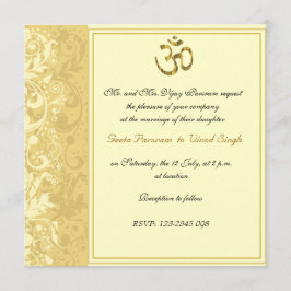 Goldhindu-Hochzeit Einladung