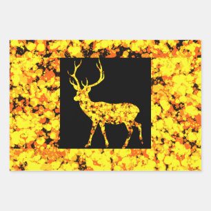 Goldhirsch gesprenkelte Farbe  Geschenkpapier Set