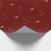 Goldhirsche mit rotem Hintergrund - fröhliche Weih Geschenkpapier (Ecke)