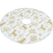 Goldhirsche und -bäume polyester weihnachtsbaumdecke (Schrägansicht)