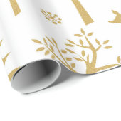 Goldhirsche und Glitzer Geschenkpapier (Rolleneckpunkt)
