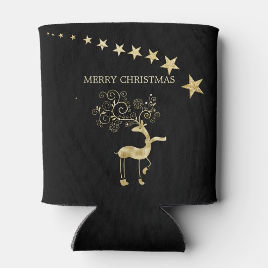 Goldhirsche und Sterne Dosenkühler (Rückseite)