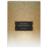 Goldhoch entwickelter Glitter personalisiert Klemmbrett (Rückseite)