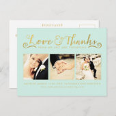Goldhochzeit danken Ihnen Script Typografie-Foto Postkarte (Vorne/Hinten)