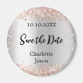 Goldhochzeit der Silberne Rose Save the Date Magnet (Vorne)