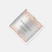 Goldhochzeit der Silberne Rose Serviette (Ecke)