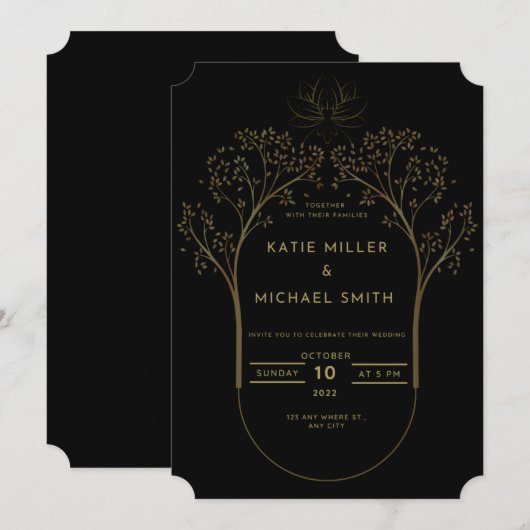 Goldhochzeit Einladung (Vorne/Hinten)