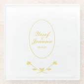 Goldhochzeit Glasuntersetzer (Vorderseite)