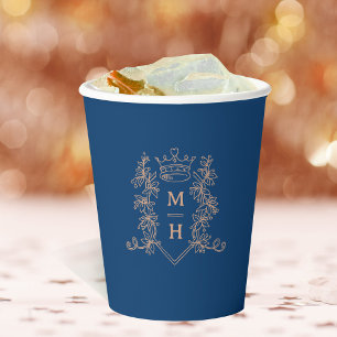 Goldhochzeit in der blauen Rose Pappbecher