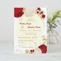 Goldhochzeit in dunkelroten und weißen Blume