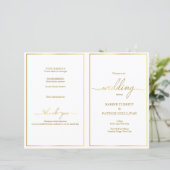 Goldhochzeit, moderner Schriftart und Goldgrenze (Stehend Vorderseite)