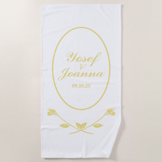 Goldhochzeit Strandtuch (Vorderseite)