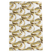 Goldhochzeiten auf Weiß Mittlere Geschenktüte (Rückseite)