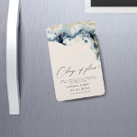 Goldhochzeiten im Wasserfarbenbereich ändern das D Magnet<br><div class="desc">Der Datums-Magnet ist mit einem Aquarellpinselstrich in tiefen marineblauen Farben und goldenen Akzenten, die Wellen am Strand imitieren, ausgestattet und eignet sich somit hervorragend für eine Hochzeit im Sommer oder am Strand. Es ist minimalistisch und elegant in Layout und Schriftart-Auswahl, auch sehr einfach zu anpassen. Andere Artikel aus dieser Kollektion...</div>