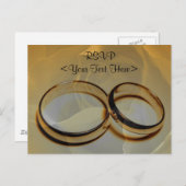 Goldhochzeitsrings und Rose Postkarte (Vorne/Hinten)